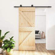 Porta scorrevole Naturale e Nero 85 x 210 cm