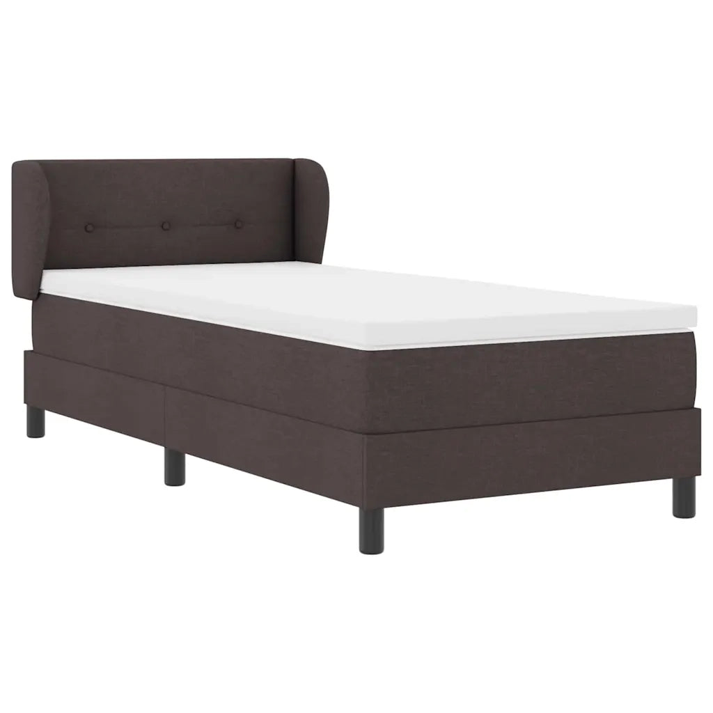 Letto a molle con materasso Marrone Scuro 80 x 200 cm Tessuto 3339992