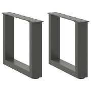Set di 2 gambe per tavolino a forma di U 30 x 30 cm con piedini regolabili design moderno in acciaio antracite 02_0057370