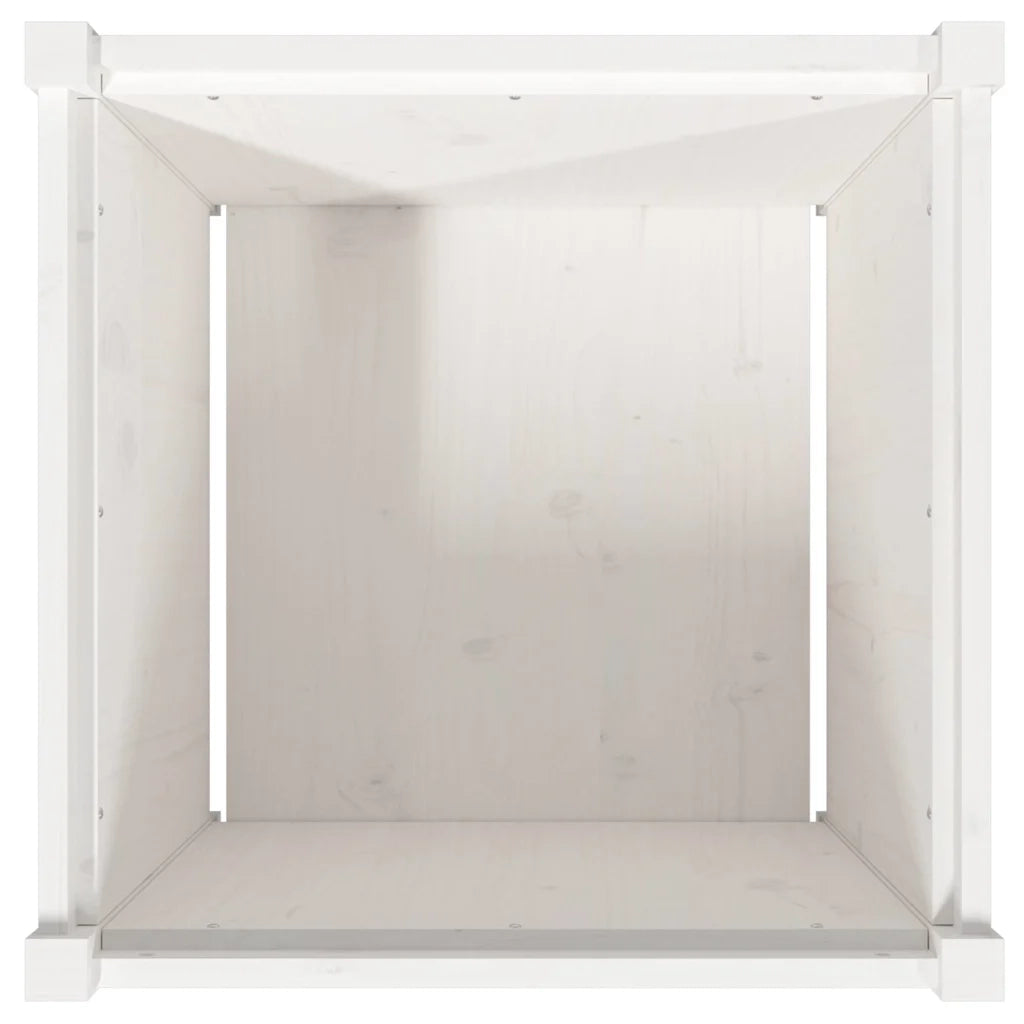 Fioriera da Giardino Bianca 60x60x60 cm Legno Massello di Pino 837426