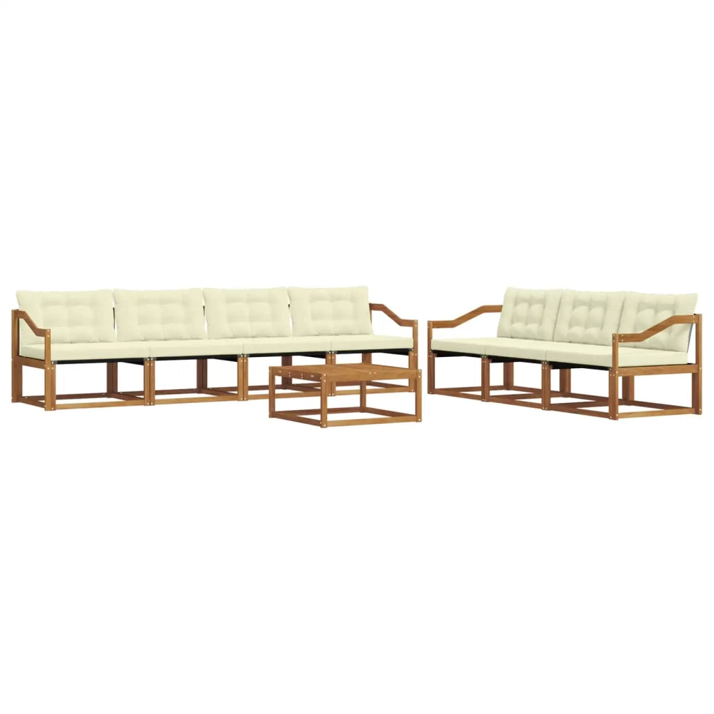 Set di divani da esterno con cuscino 8 pcs Naturale e Crema 3369273