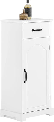 Mobiletto Bagno Salvaspazio – Mobiletto Bagno Stretto con Cassetti e Ripiani Regolabili, Cassettiera nel legno, Resistente all'Umidità, Bianco, 42x30x93cm, BZR207-W