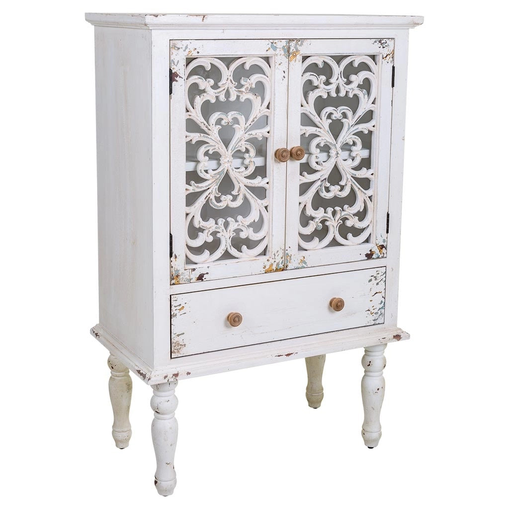 Vetrina in legno bianco 71x40x111h