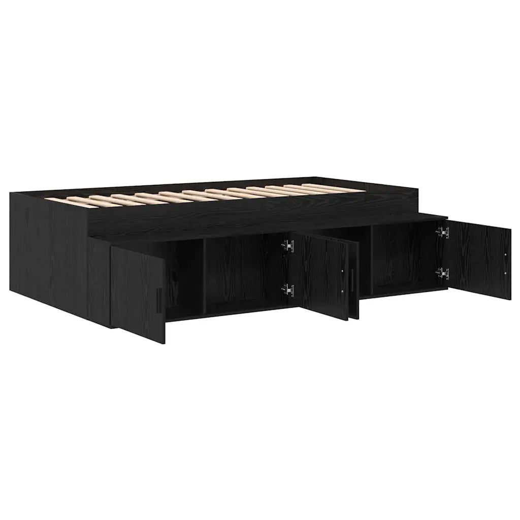 Struttura del letto con cassetto Rovere Nero 90 x 190 cm 3335206