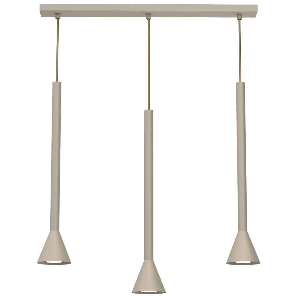 Lampada sospesa Mazzo a barra 3xGU10 beige acciaio Luminex