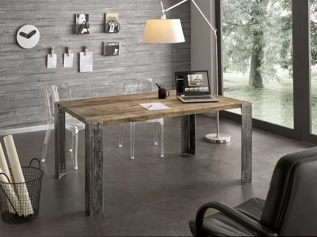 Tavolo fisso rettagolare  legno massello rovere (004) - Mobili 2G