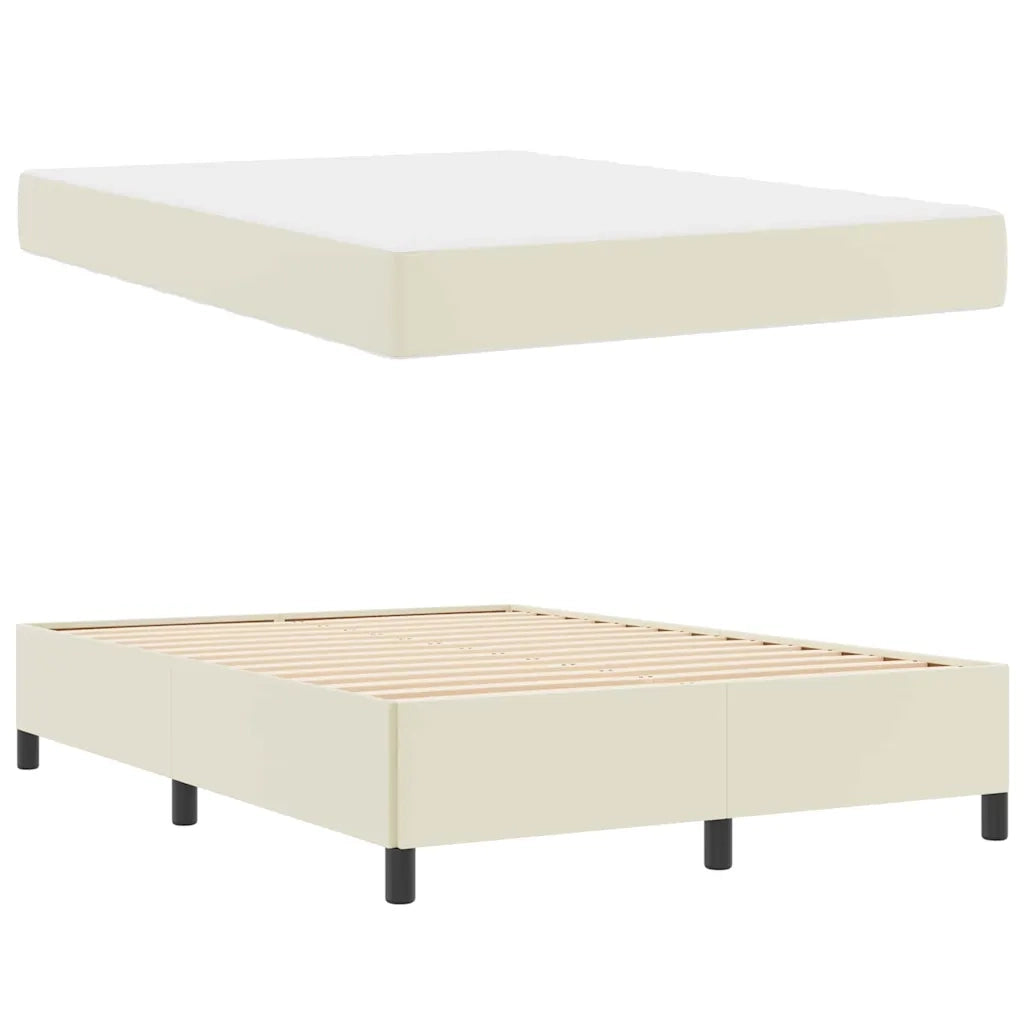 Struttura del letto con materasso Crema 160 x 200 cm Tessuto 3399011