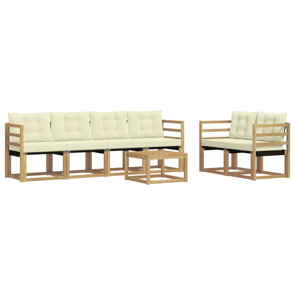 Set di divani da esterno 7 pz Bianco e Crema 3389224