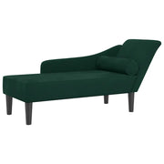 Chaise Longue con Cuscini Verde Scuro in Velluto CFW5559800