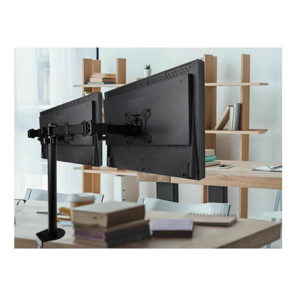 Trade Shop - Supporto Staffa Montaggio Per Doppio Monitor Tv Da Scrivania Da 15" A 27" 16kg -