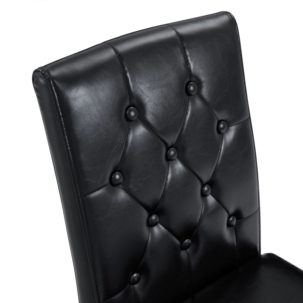 SEDIA da pranzo Set da 4 pezzi in PU nero con gambe in metallo nero