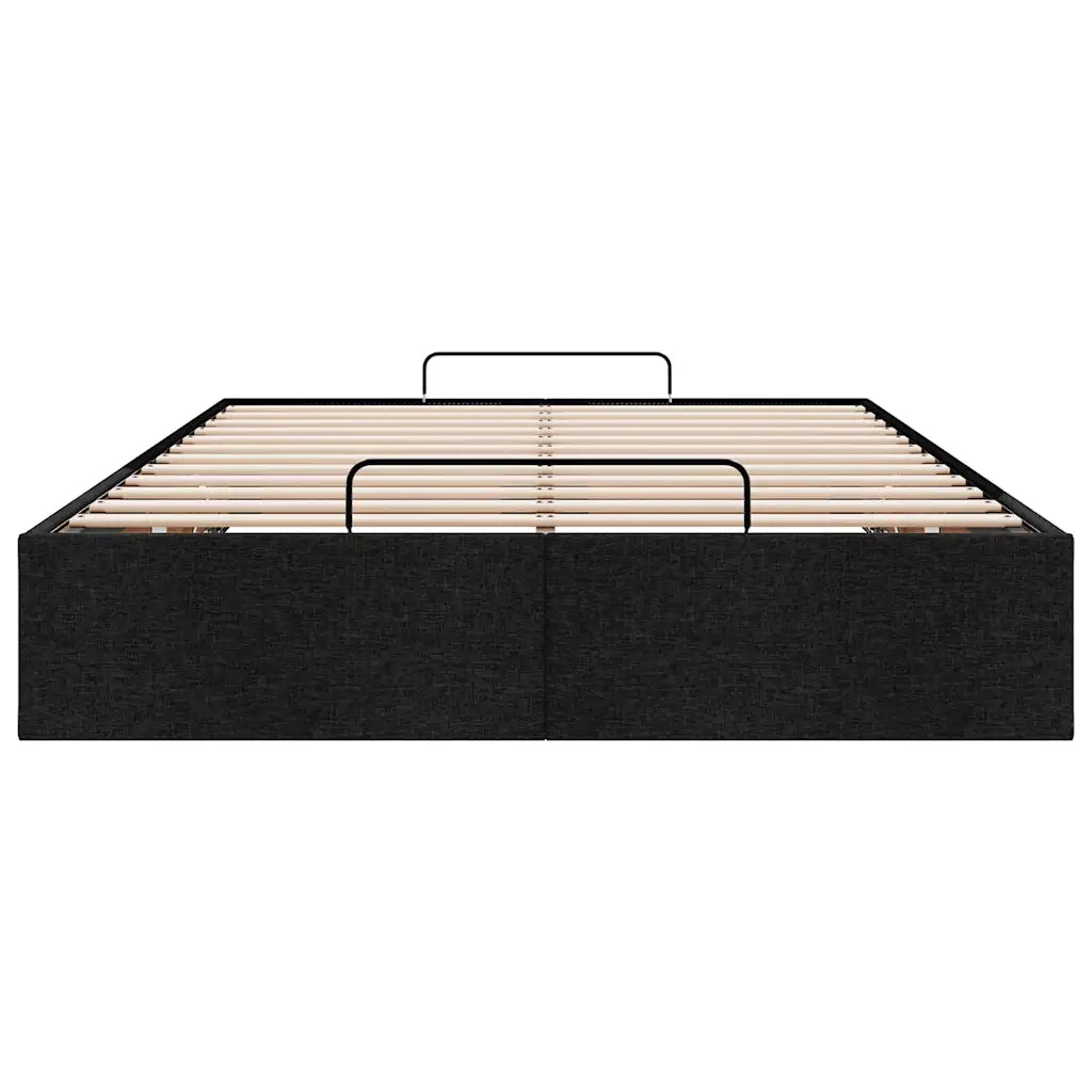 Struttura Letto Pouf senza Materasso Nero 120x200 cm in Tessuto