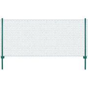 Rete per Recinzione con Pali in Acciaio 25x0,5 m Verde cod mxl 59133