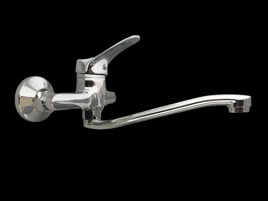 Rubinetto miscelatore per bagno o cucina con attacco a parete