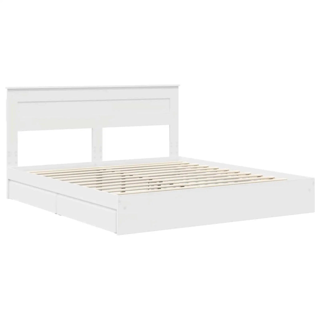 Letto con Contenitore Bianco 180 x 200 cm Legno multistrato 3409893