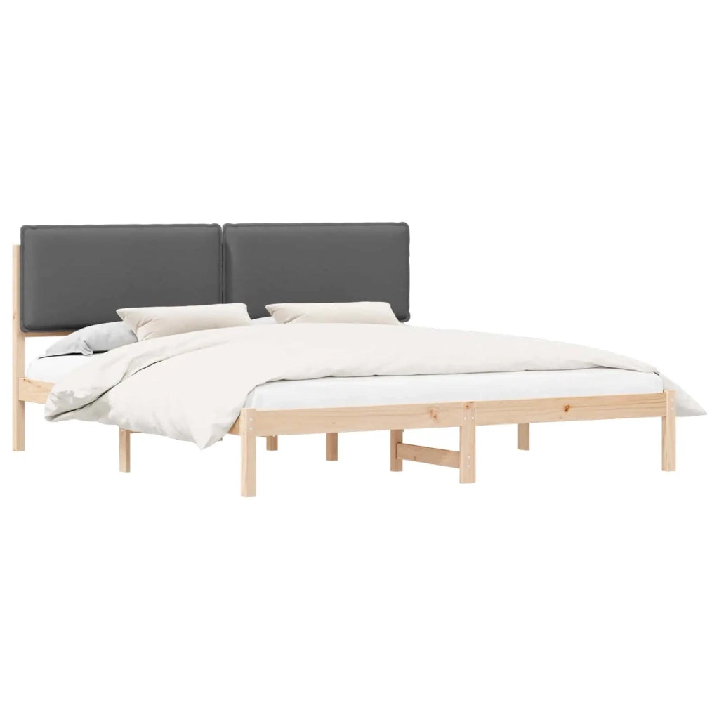 Letto con Testiera Rivestita Grigio scuro 180 x 200 cm 877820