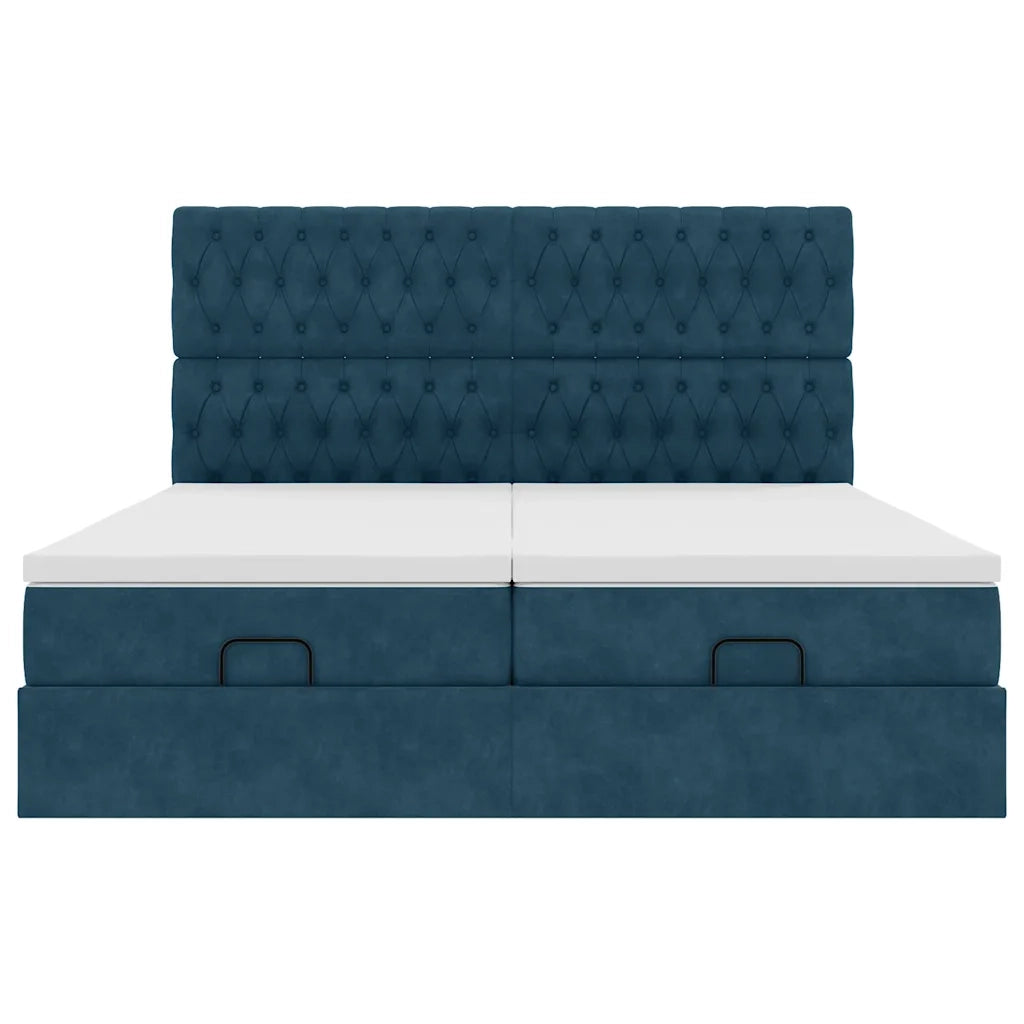 Struttura Letto Pouf con Materassi 180x200 cm Velluto 3313794