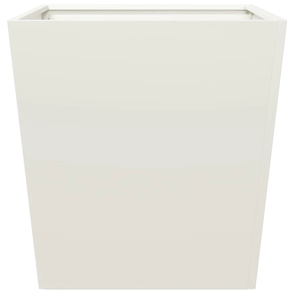 Fioriera aiuola rialzata vassoio piante fiori terrazzo giardino 50 x 50 x 50 cm acciaio bianco 02_0037654