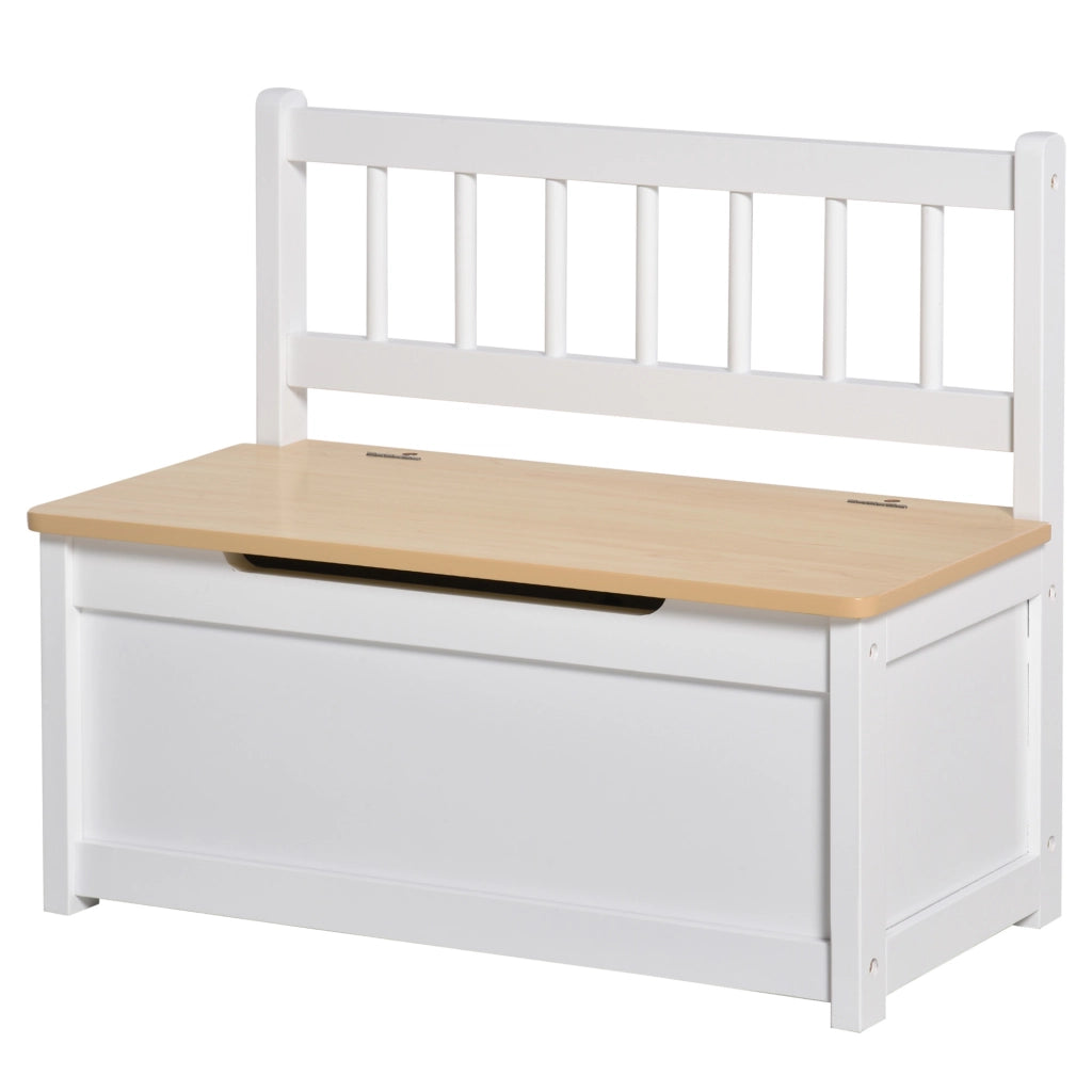 Cassa per Giocattoli con Seduta ¨C zephmum ¨C Bianco 60x30x50 cm