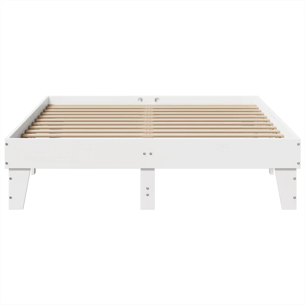Letto senza Materasso Bianco 140x190 cm Legno Massello di Pino