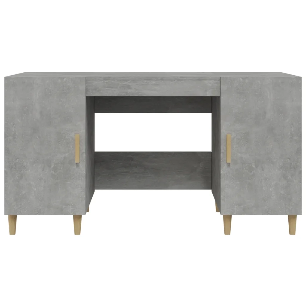 Scrivania Grigio Cemento 140x50x75 cm in Legno Multistrato 812766