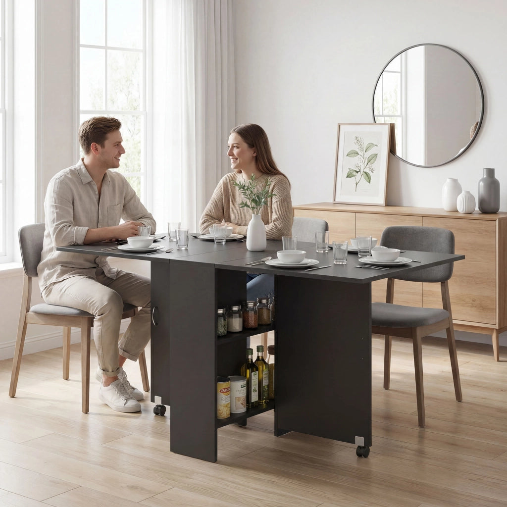 Tavolo pieghevole da pranzo ¨C zephmum ¨C nero 75x140x74 cm
