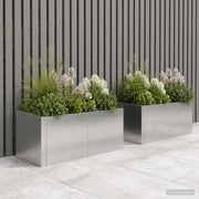 Muro di contenimento 2 pz 50 x 50 x 40 cm Acciaio Inox Argento 8015222