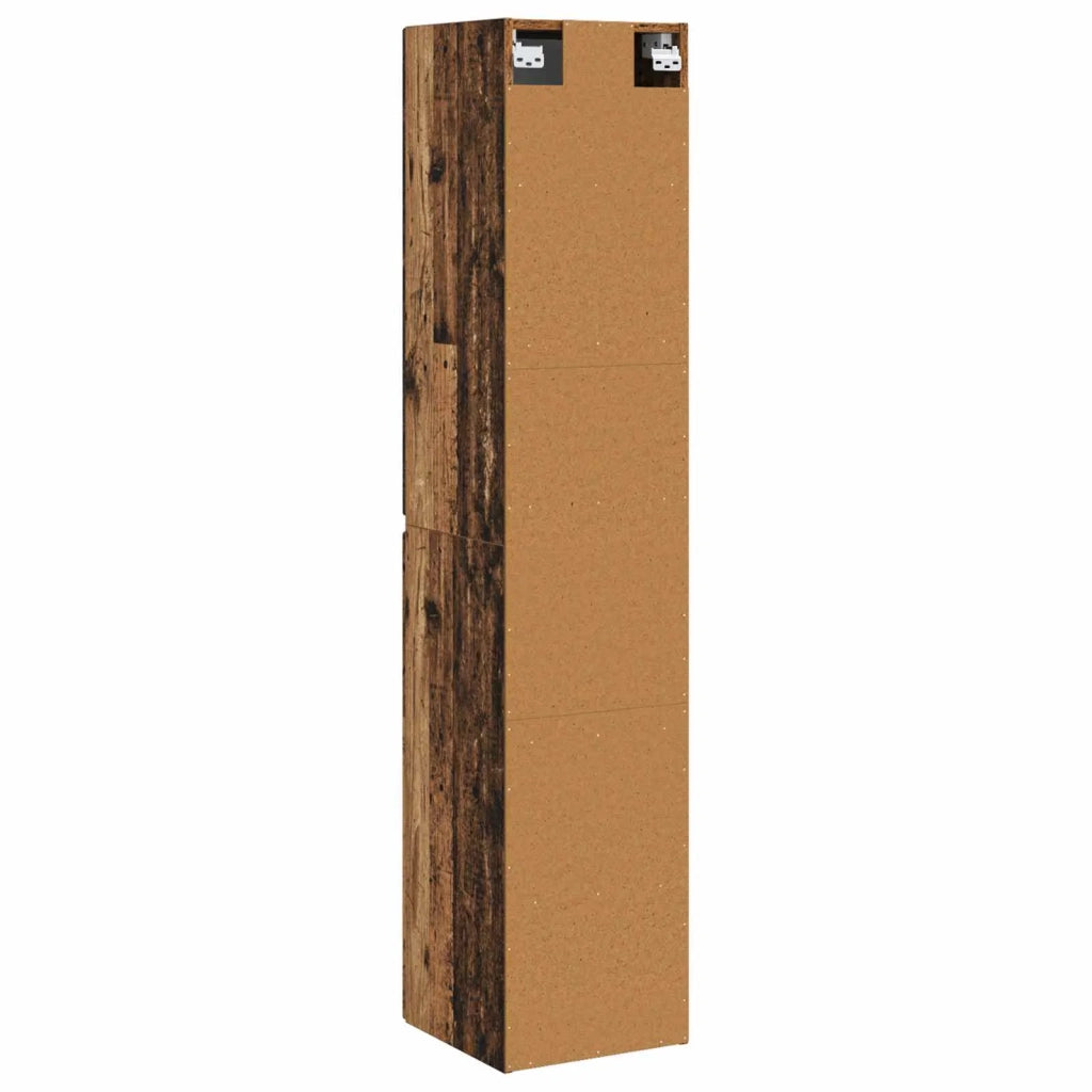 Mobiletto da Bagno a Muro Legno antico 33 x 34,5 x 160 cm