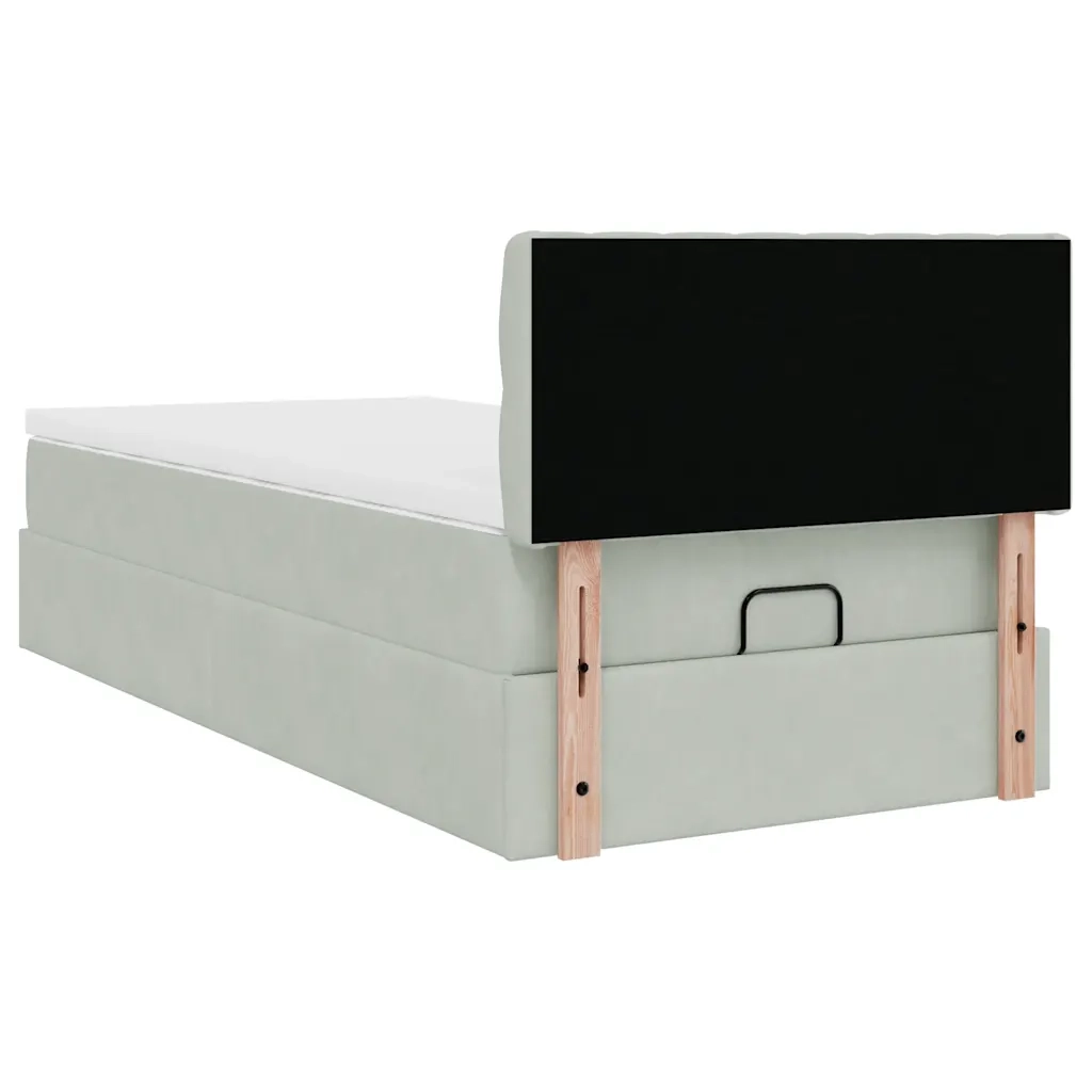 Struttura Letto Pouf con Materasso 100x200 cm Velluto 3311825