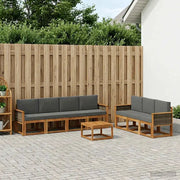 Set di divani da esterno con cuscino 7 pcs Naturale e Antracite