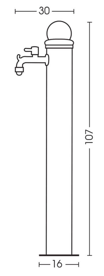 Fontana da Giardino Alta con Rubinetto Belfer 42/ARM Ruggine