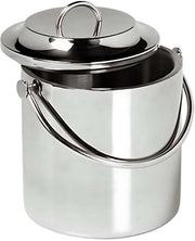 Semifreddo RVS doppio spessore contenitore con coperchio e cerniera - Grande 15 litri - Argento