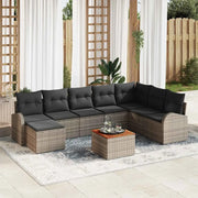 Set Divano da Giardino 9 pcs Grigio polyrattan 3356284