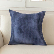 Due coperte di cuscino, copertura decorativa di corduroy, cuscino per divano, copertura di corda per cuscino, coperte decorative morbide per cuscino per divano, 45 x 45 cm – Blu Marina