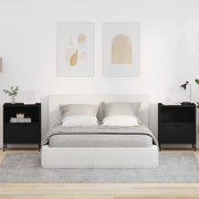 Armadio da Notte 2 pcs Nero 49 x 36 x 61 cm Legno multistrato