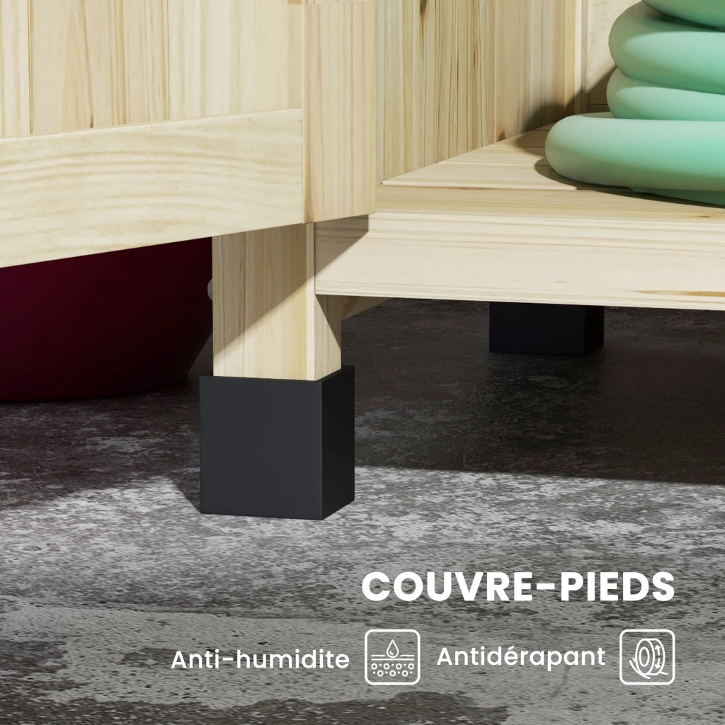 Tavolo da giardino ¨C zephmum ¨C legno naturale 90.5x41x124.5cm