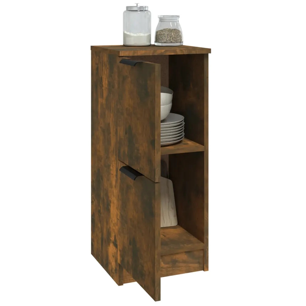 Credenze 2 pz Rovere Fumo 30x30x70 cm in Legno Multistrato 817019