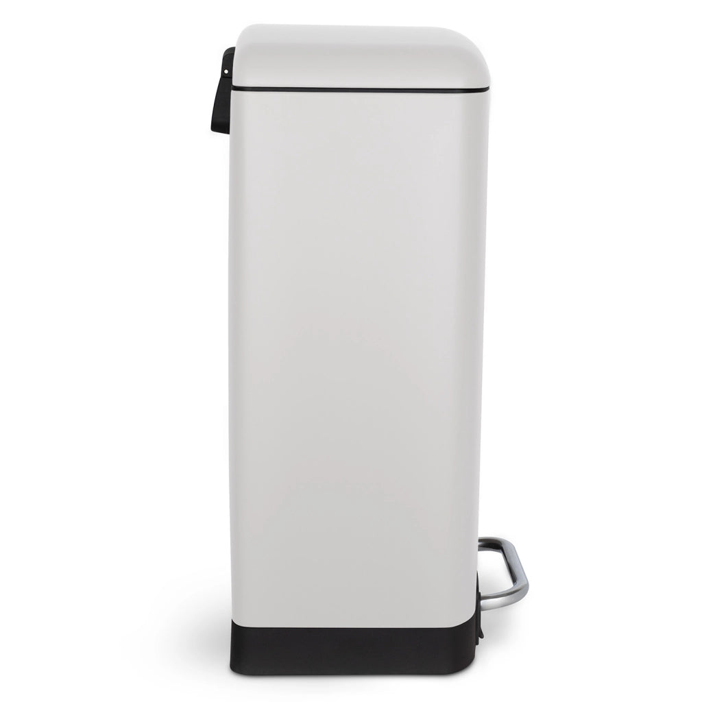 Les Collectors Pattumiera da cucina 40L, in acciaio inox, bianca
