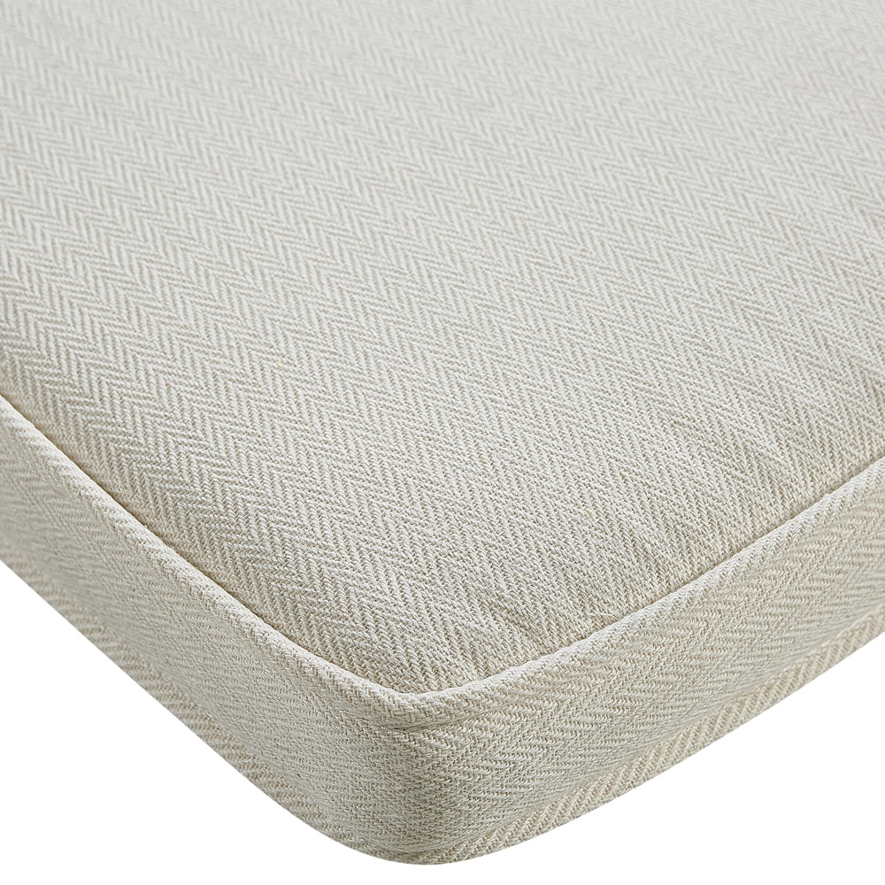 Poltrona da giardino in rattan naturale con cuscini dello schienale in cotone bianco sporco per interni ed esterni