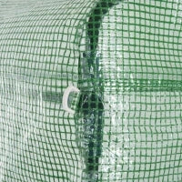 Serra a Tunnel da Esterno 4.5x3x2m con Copertura in PE, Porta con Cerniera e 6 Finestre, Verde