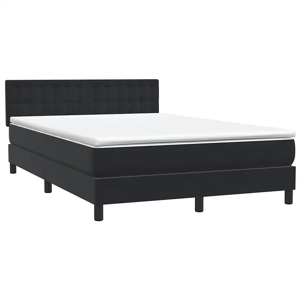 Letto a Molle con Materasso e LED Nero 160x210 cm in Velluto 3317273