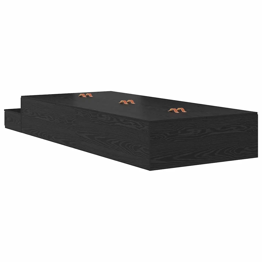 Struttura letto con contenitore con cassetto Rovere Nero 80 cm 3335598