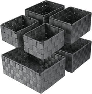 Set di 6 Cassetti di Archiviazione a Cubo - Organizzatori Tessuti per Abbigliamento, Bagno e Mobili di Legno