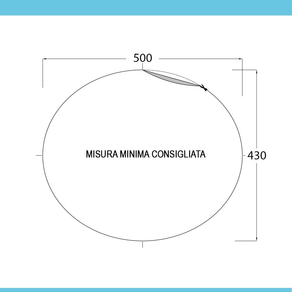Lavabo da incasso soprapiano ovale 56x47,5 cm in ceramica lucida