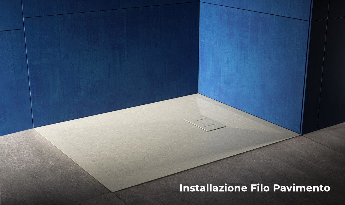 Piatto Doccia 90x160 cm Effetto Pietra Stone Tortora