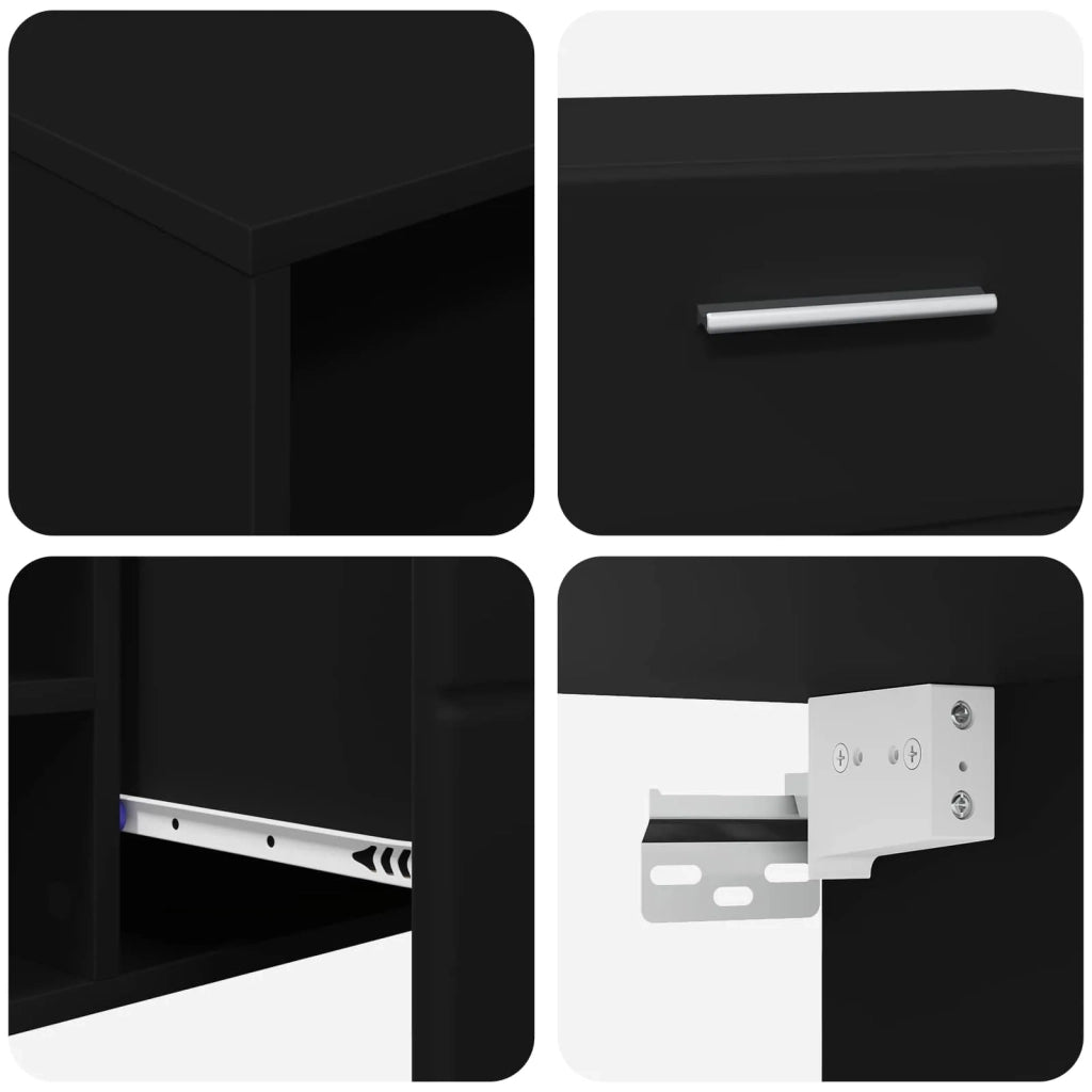Armadio in Legno Nero 100,5 x 39 x 30 cm Legno multistrato