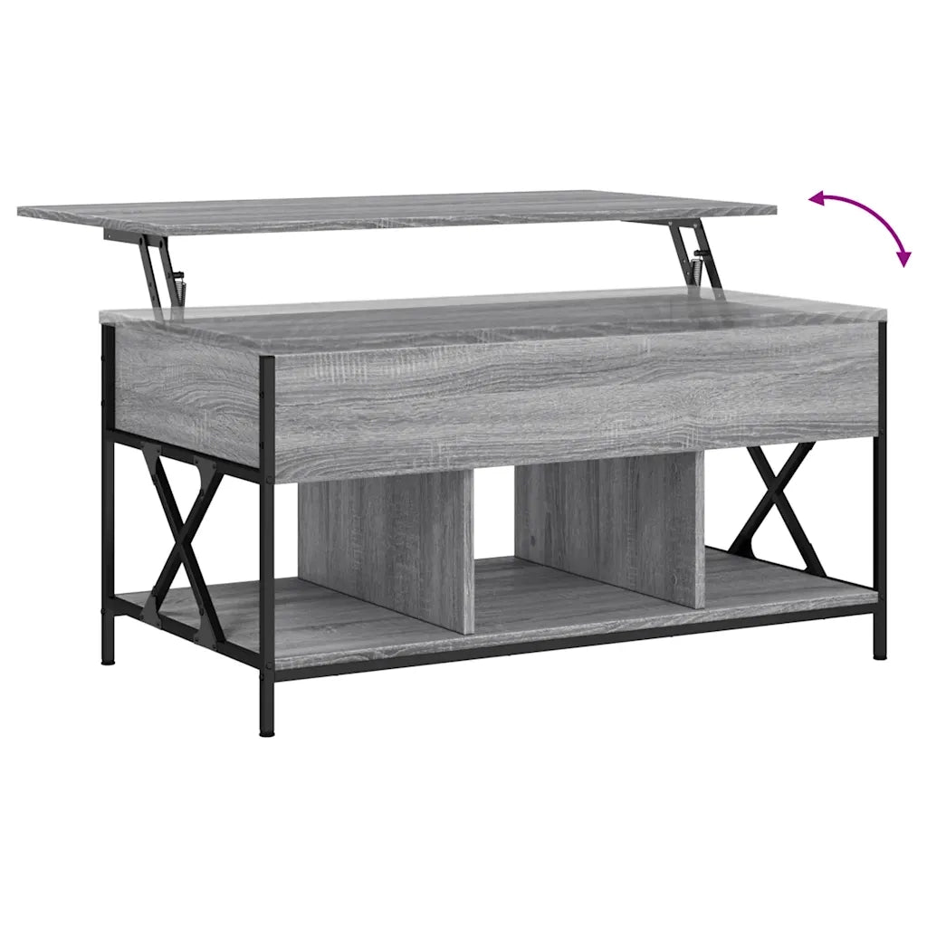vidaXL Tavolino Salotto Grigio Sonoma 100x55x50 cm Multistrato Metallo