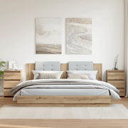 Comodini 2pz-Set di 2 Tavolino da notte Rovere Artigianale 40x35x62,5 cm Legno Multistrato