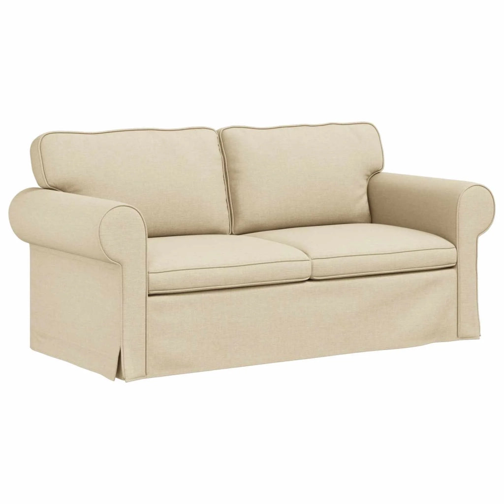 Divano Crema 215 x 82 x 80 cm Tessuto