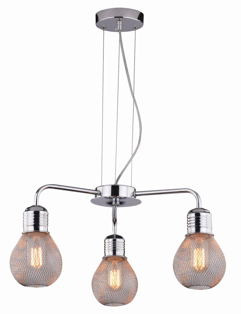 Candellux Gliva lampadario sospeso 3xE27 cromo metallo